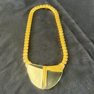 Vintage enamel black and cream Trifari necklace.